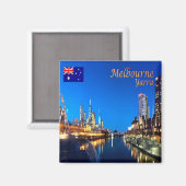 zAU039 MELBOURNE,YARRA TWILIGHT – オーストラリア，冷蔵庫 マグネット (正面/裏面)
