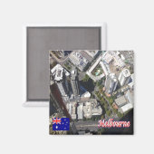 zAU040 MELBOURNE，オーストラリア，オセアニア，冷蔵庫 マグネット (正面/裏面)