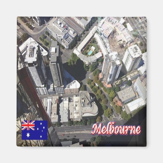 zAU040 MELBOURNE，オーストラリア，オセアニア，冷蔵庫 マグネット (正面)