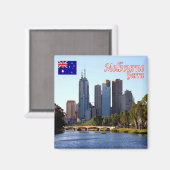 zAU041 MELBOURNE, RIVER YARRA，オーストラリア，冷蔵庫 マグネット (正面/裏面)