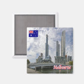 zAU042 MELBOURNE, Queens Bridge，オーストラリア，冷蔵庫 マグネット (正面/裏面)