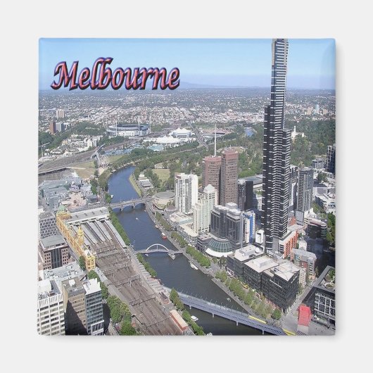 zAU043 MELBOURNE，オーストラリア，オセアニア，冷蔵庫 マグネット (正面)