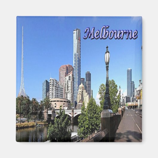 zAU047 MELBOURNE，オーストラリア，オセアニア，冷蔵庫 マグネット (正面)