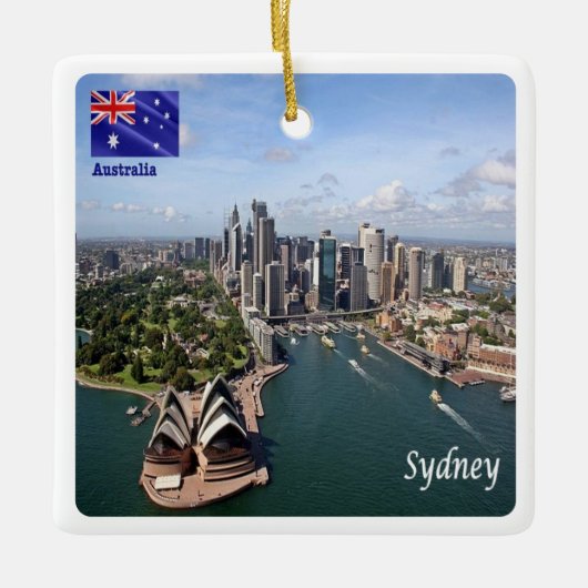 zAU048 SYDNEY、オーストラリア、オセアニア、 セラミックオーナメント (正面)