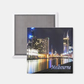zAU050 MELBOURNE by Night，オーストラリア，冷蔵庫 マグネット (正面/裏面)