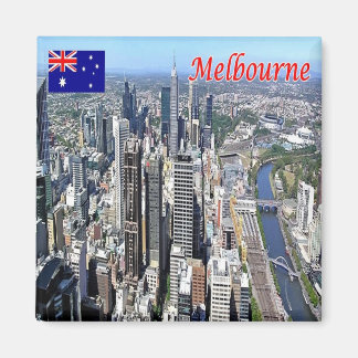 zAU058 MELBOURNE, Aerial View，オーストラリア，冷蔵庫 マグネット