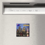 zAU059 MELBOURNE, City By Night,オーストラリア,冷蔵庫 マグネット (インサイチュ (食洗機))