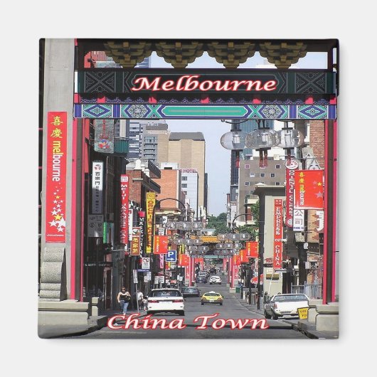 zAU060 MELBOURNE,中国の町，オーストラリア，冷蔵庫 マグネット (正面)