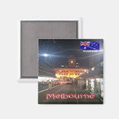 zAU063 MELBOURNE By Night，オーストラリア，冷蔵庫 マグネット (正面/裏面)