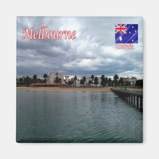 zAU070 MELBOURNE，オーストラリア，オセアニア冷蔵庫 マグネット (正面)