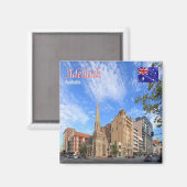 zAU085 ADELAIDE，オーストラリア，オセアニア，冷蔵庫 マグネット (正面/裏面)