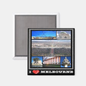 zAU094 MELBOURNE, I Love，モザイク，オーストラリア，冷蔵庫 マグネット (正面/裏面)