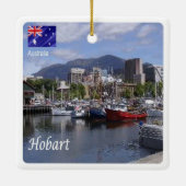 zAU096 HOBART, Harbor, Australia, Oceania, セラミックオーナメント (裏面)
