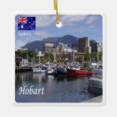zAU096 HOBART, Harbor, Australia, Oceania, セラミックオーナメント (正面)