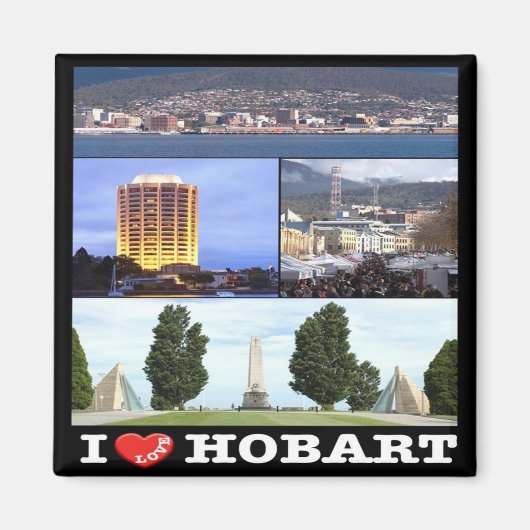 zAU097 HOBART I Love, Mosaic, Australia,冷蔵庫 マグネット (正面)