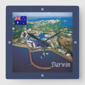 zAU098 DARWIN，オーストラリア，オセアニア， スクエア壁時計 (正面)