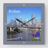 zAU103 BRISBANE,オーストラリア,オセアニア, スクエア壁時計 (正面)