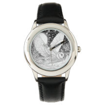 Zauberhafte Schnee-Eule Armbanduhr für Kinder