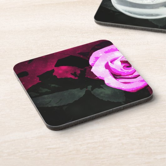 Zauberhaftes Rosen-Design コースター (左側)