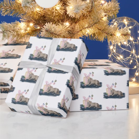Zauberhaftes Weihnachtsgeschenkpapier mit Pferd ラッピングペーパー (クリスマス)