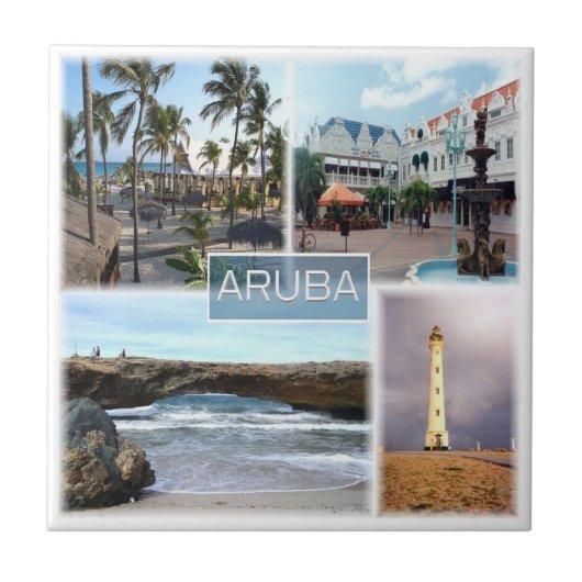 zAW003 ARUBA、モザイク、アメリカ、 タイル (正面)