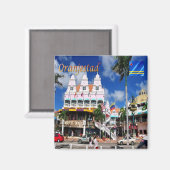 zAW004 ORANJESTAD，プラザ王室の，アルバ，冷蔵庫 マグネット (正面/裏面)