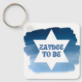 "Zaydee to be"新しいユダヤおもしろい人のおじいちゃん水色 キーホルダー (正面)