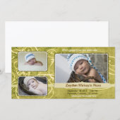 Zayden Beautiful Birth Announcements紫 案内状 (正面/裏面)