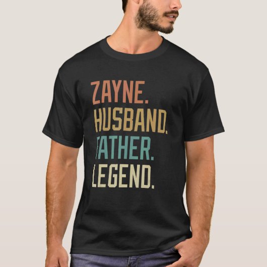 Zayne 夫 父伝説 父の日 レトロ tシャツ (正面)