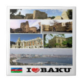 zAZ009 I love BAKU, Azerbaijan, Asia. タイル (正面)