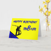 ZAZ256ハッピーバースデーSk8ter カード (黄色い花)