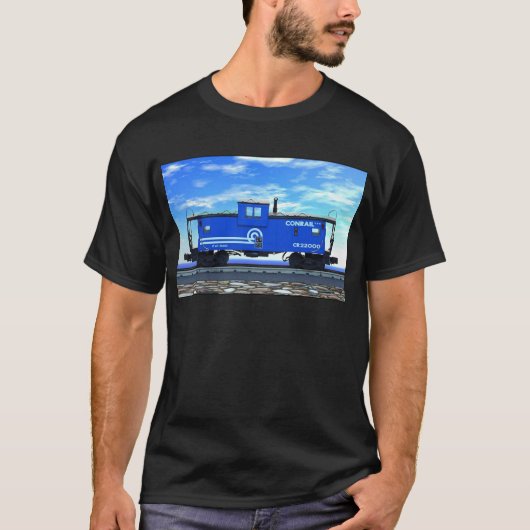 ZAZ420青の車掌車 Tシャツ (正面)