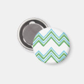 Zaza Chevron Wave in Green and Aqua Magnet マグネット (正面/裏面)
