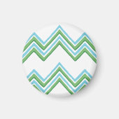 Zaza Chevron Wave in Green and Aqua Magnet マグネット (正面)