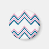 Zaza Chevron Wave in Pink and Deep Aqua Magnet マグネット (正面)