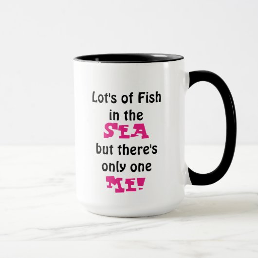 ZAZZ_ITによるカスタムな黒15ozの信号器のマグの魚341 マグカップ (右)