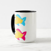 ZAZZ_ITによるカスタムな黒15ozの信号器のマグの魚341 マグカップ (正面左)