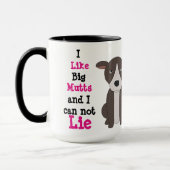 ZAZZ_ITによるカスタムな黒15ozの信号器のマグ大きいMutts3 マグカップ (左)