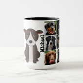 ZAZZ_ITによるカスタムな黒15ozの信号器のマグ大きいMutts3 マグカップ (中央)