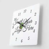 Zazzleあなたのロゴはこちら スクエア壁時計 (傾斜)