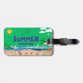 Zazzleのトロピカルサンセット荷物タグ: ラゲッジタグ (裏面横)