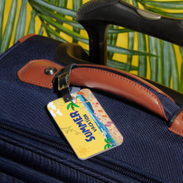 Zazzleのトロピカルサンセット荷物タグ: ラゲッジタグ