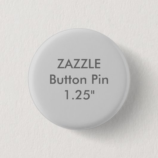 Zazzleの空白のなカスタム1 1/4"薄い灰色ボタンPin 缶バッジ (正面)