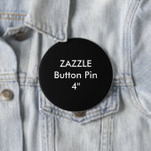 Zazzleの空白のなカスタム4"巨大なボタンPinの黒 缶バッジ (インサイチュ)