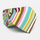 ZAZZLEの芸術家賞のレトロのストライプのなモノグラム ネクタイ (ロール)