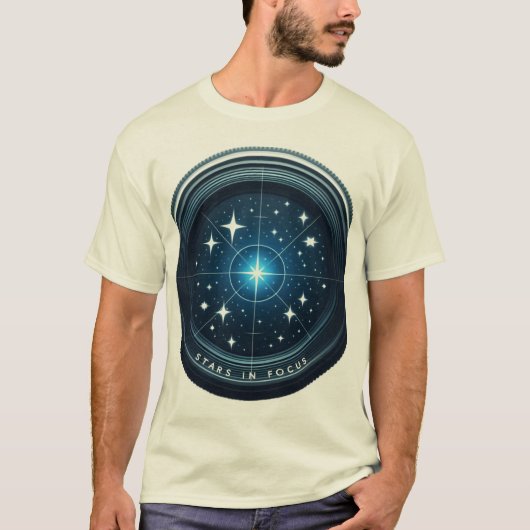 ZazzleのTシャツで星の焦点を絞る Tシャツ (正面)