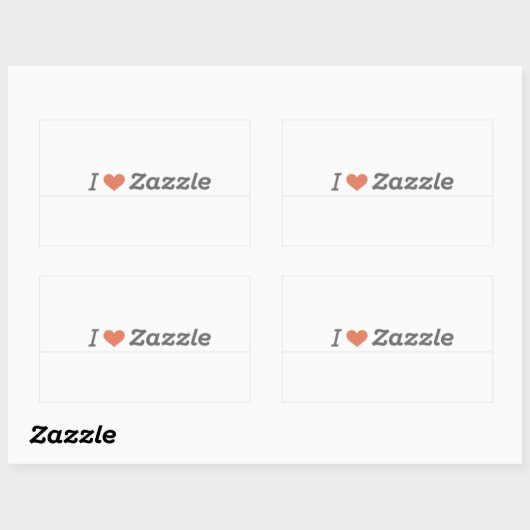 Zazzleを愛するステッカー 長方形シール (シート)