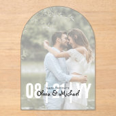 Zazzleアクリル結婚式の日付を保存する不透明な写真 アクリル招待状 (正面)