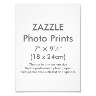 Zazzleカスタム7" × 9 1/2"フォトプリントテンプレート フォトプリント