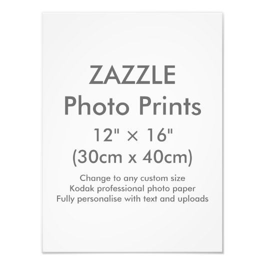 Zazzle カスタムプリント12インチ× 16インチ写真テンプレート フォトプリント (正面)